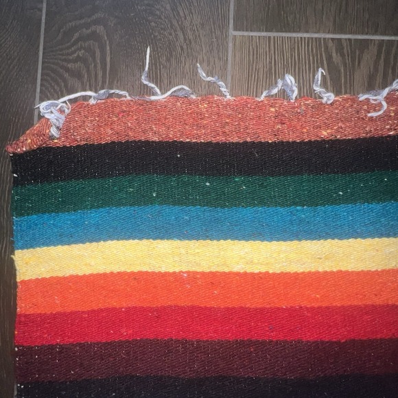 Woven Mexican Diamond Thick boho Blanket Rug Colorful Aztec 80x46" 203x116cm - Picture 11 of 16